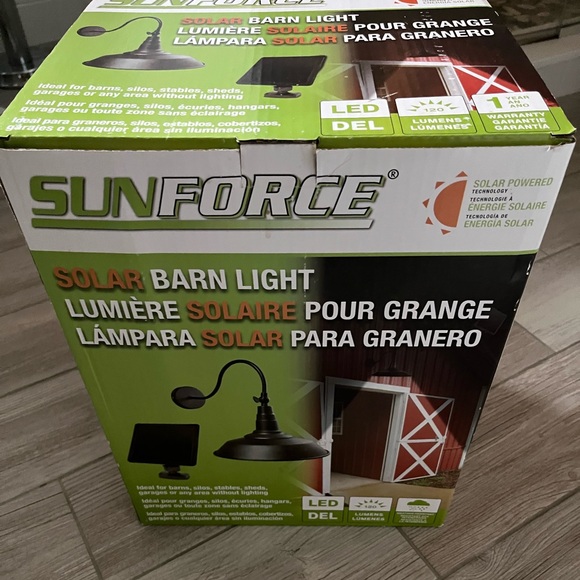 Sunforce Solar Powered Light Wall Mounted Gooseneck Barn, Patio, Deck & Path NWT - Picture 2 of 6